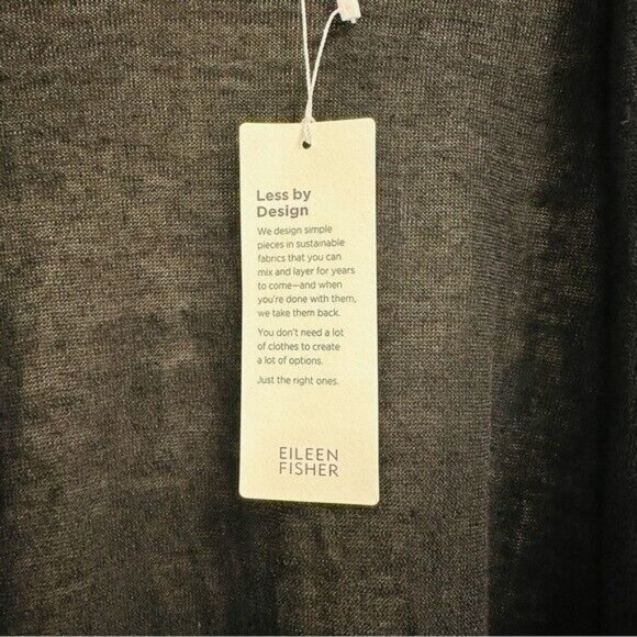 Eileen Fisher Organic Linen Cotton Jersey Long Cardigan Black Women’s Size 2X - Picture 10 of 10